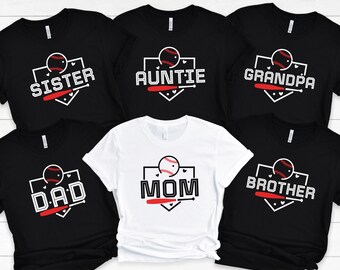 Custom Baseball Family Shirts, Biggest Fan Shirts, Baseball Girl Matching Gift,Baseball Season Shirt, Baseball Mom,Dad,Brother,Sister,Cousin