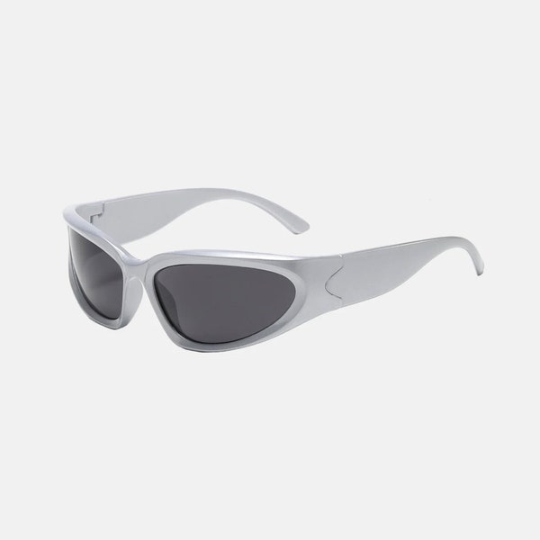 Y2K Silver frame sunglasses, trending UV400 eye protection