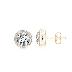 Moissanite halo stud earrings with Push back, lab grown diamond Stud earring, Bridal jewelry set for bride, Women boho earrings Unisex Studs