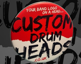 Custom Printed Bass Drum Decal, Bass Drum Sticker, Custom Band Name Decal Drum Decal, Band Logo, Band Logo Decal, Sticker Logo, Drum Head