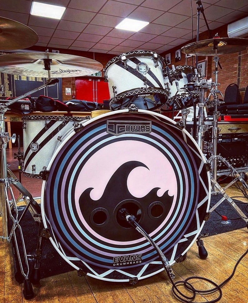 Custom Band Name Decal, Custom Printed Bass Drum Decal, Bass Drum Sticker, Drum Decal, Band Logo, Band Logo Decal, Sticker Logo image 9