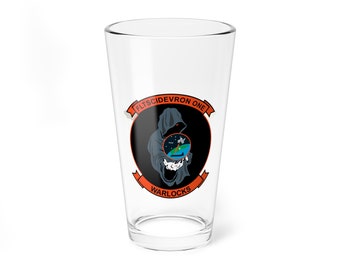VXS-1 "Warlocks" Aviator Pint Glass, 16oz, Navy Scientific Development Squadron dat met meerdere vliegtuigen vliegt
