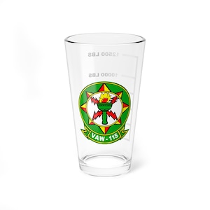 VAW-115 &quot;Liberty Bells&quot;  Fuel Low Pint Glass, 16oz, Navy Airborn Early Warning Squadron Flying the E-2 Hawkeye