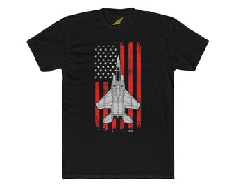 F-15 Eagle Patriotic Flag Tee, US Air Force Fighter Aircraft
