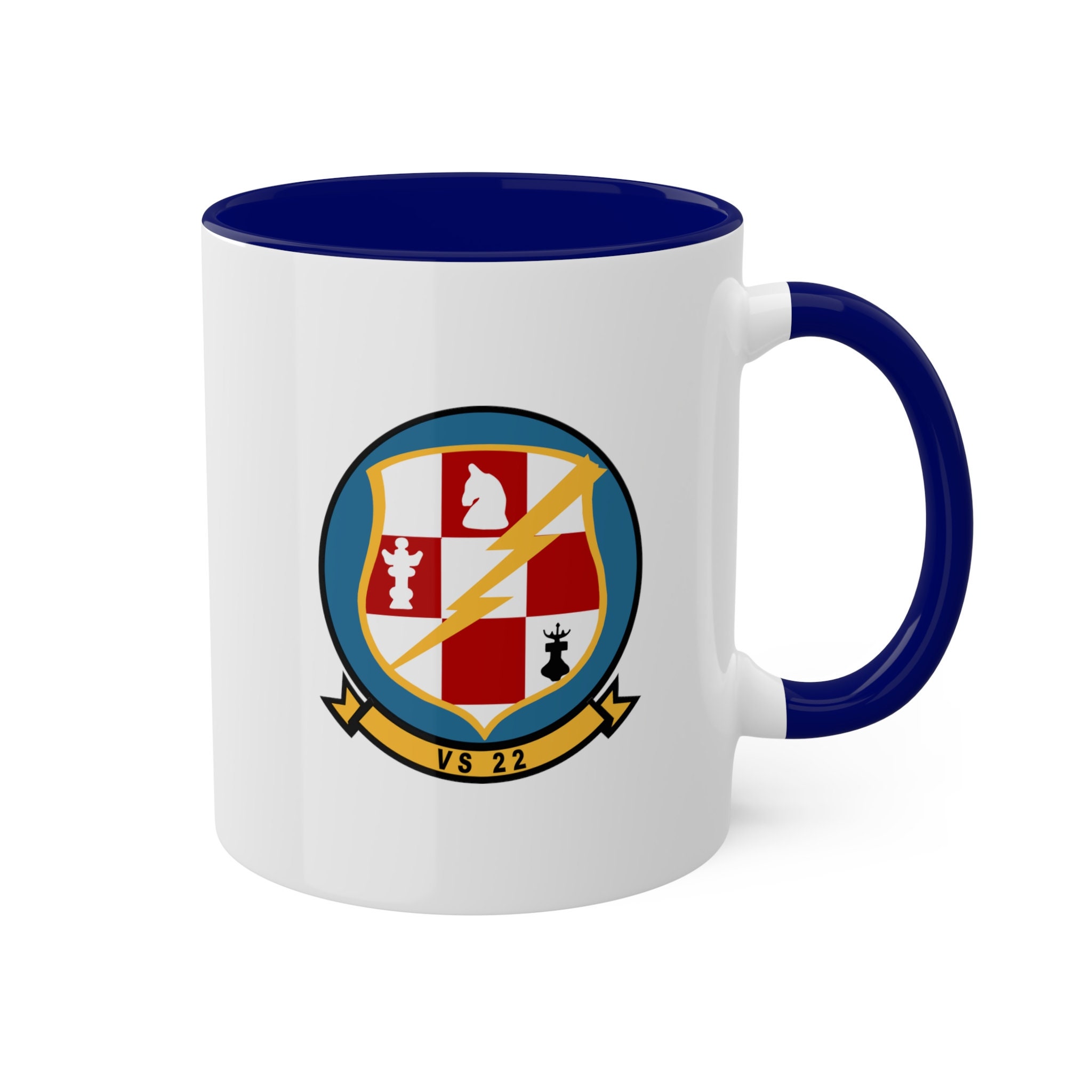 VS-22 "Checkmates" Naval Flight Officer 10oz. Mug, Navy, Electronic Recon, Aviation, Wings, Veteran, S-3