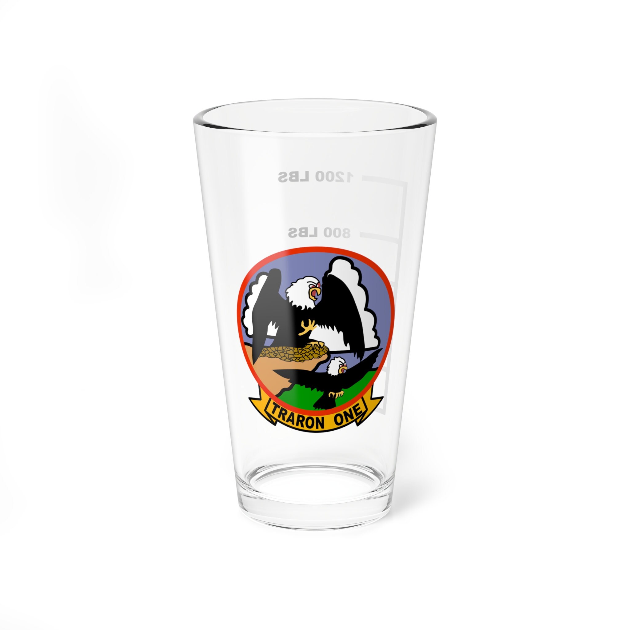 VT-1 "Eagles" Fuel Low Pint Glass, Navy Training Squadron flying the T-34B Mentor