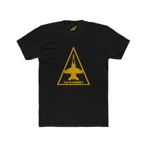 F/A-18 Hornet Logo Men&#39;s Cotton Crew Tee, US Navy / Marine Corps Strike Fighter Aircraft (VFA / /VMFA)