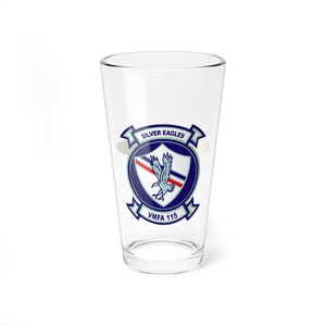 VMFA-115 Silver Eagles Naval Aviator Pint Glass, Marine Fighter Attack Squadron image 1