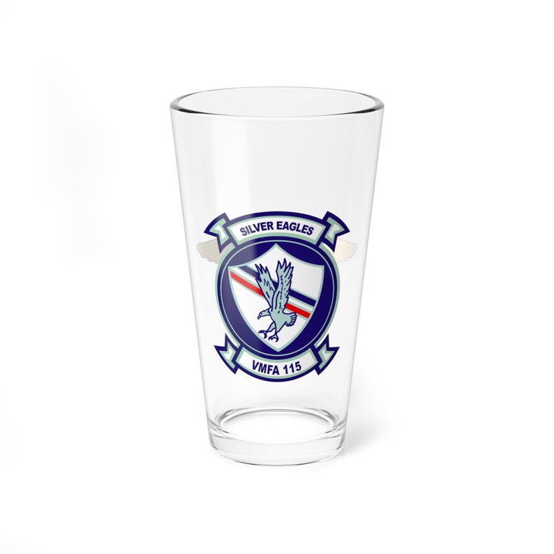 VMFA-115 Silver Eagles Naval Aviator Pint Glass, Marine Fighter Attack Squadron image 1