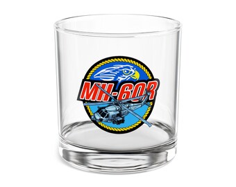 US Navy MH-60R Seahawk Rocks Glass, 10oz