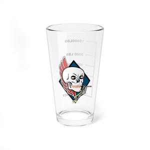 VA-34 &quot;Blue Blasters&quot; Fuel Low Pint Glass, Navy Attack Squadron Flying the A-4 Skyhawk and A-6 Intruder
