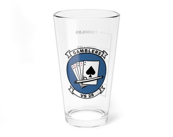 VS-28 &quot;Gamblers&quot; Fuel Low Pint Glass, Navy Sea Control Squadron flying the S-3 Viking