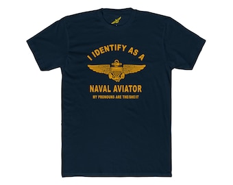 I Identify as a Naval Aviator Black T-Shirt - Show Your Aviation Pride!