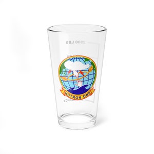 HU/HC-1 &quot;Pacific Fleet Angels&quot; Fuel Low Pint Glass Mixing Glass, 16oz, Navy, Aviation, Wings, Veteran, Helicopter