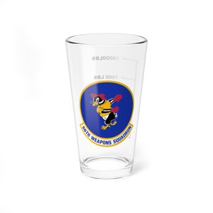 66th Weapons Squadron Fuel Low Pint Glass, USAF Weapons Squadron flying the A-10 Warthog