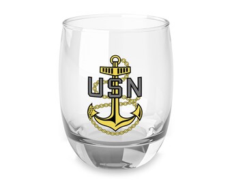 Navy Chief Whiskey Glass, US Navy