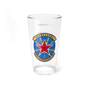 65th Aggressor Squadron Fuel Low Pint Glass, USAF Aggressor SDN flying the F-35A Lightning II