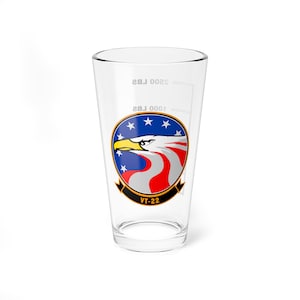 VT-22 &quot;Golden Eagles&quot; Fuel Low Pint Glass, Navy Advanced Flight Training Squadron flying the T-45C Goshawk