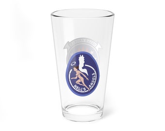 VMFA-321 "Hells Angels"  Dual Logo Marine Fighter Squadron Pint Glass , 16oz, USMC