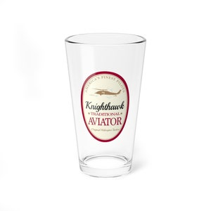 Traditional Aviator MH-60S Pint Glass Mixing Glass, 16oz, Navy, Aviation, Wings, Veteran, Helicopter, HC, HSC, Aviator, Aircrewman