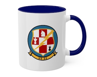VS-22 &quot;Checkmates&quot; Naval Aviator 10oz. Mug, Navy, Electronic Recon, Aviation, Wings, Veteran, S-3
