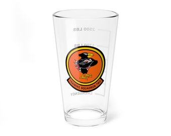 VT-2 &quot;Doer Birds&quot; Fuel Low Pint Glass Mixing Glass, 16oz, Navy, Aviation, Wings, Veteran, Helicopter, T-34, Marines, Training