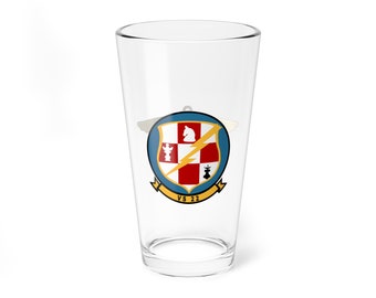 VS-22 &quot;Checkmates&quot; Aviator Pint Glass, 16oz, Navy, Training, Aviation, Wings, Veteran, Electronic Recon, Aviator, S-3