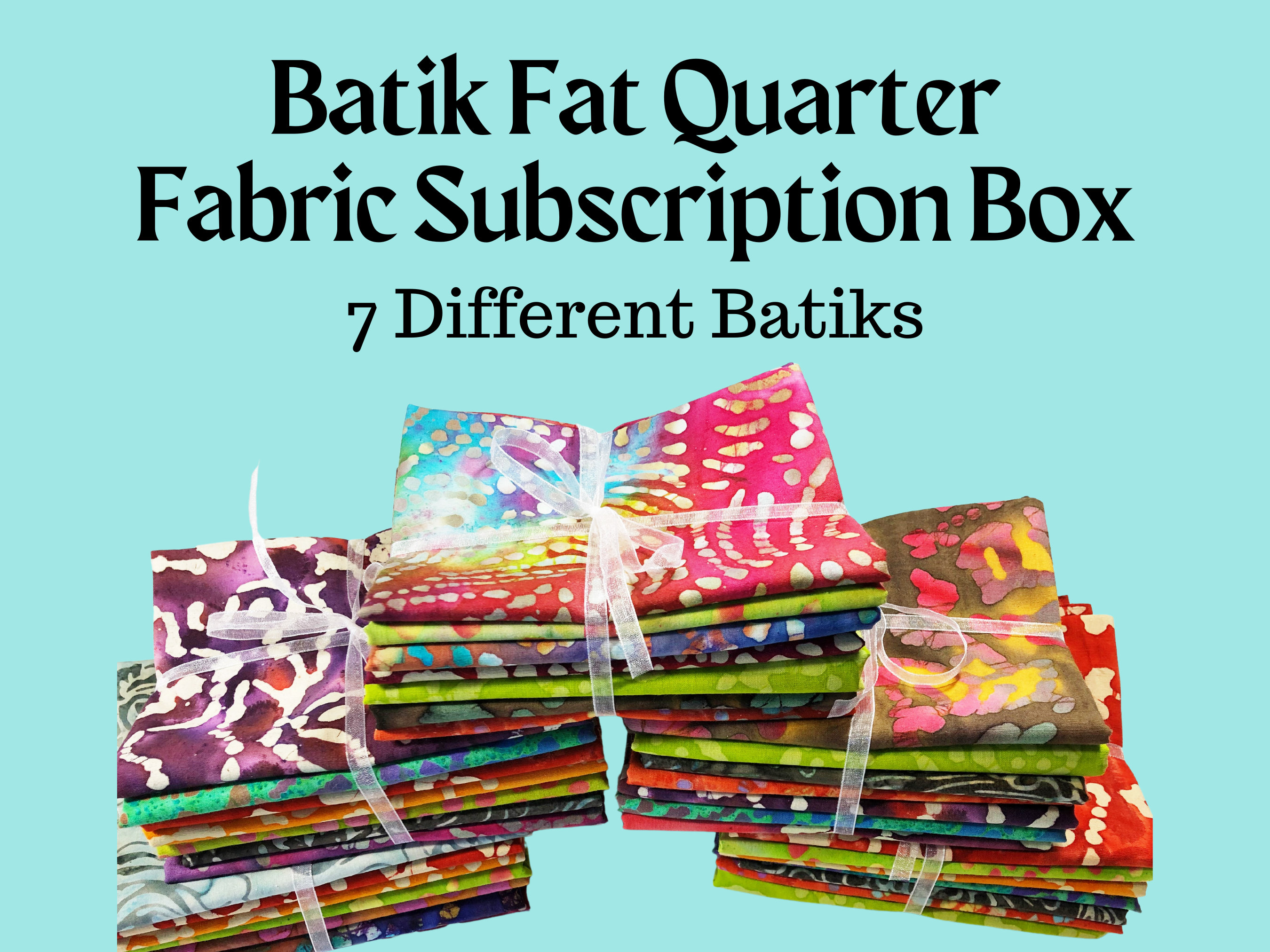 Batik Fabric Subscription Box, Boho Fabric Bundle, Subscription Box for
