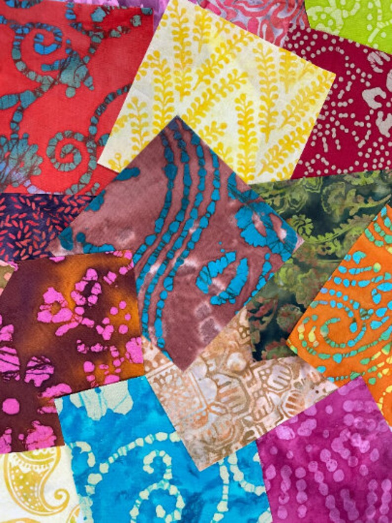 Batik Pattern Square Batik Charm Squares, Fabric Charm Pack 5 Inch, Bright Charm Pack, Charm ...