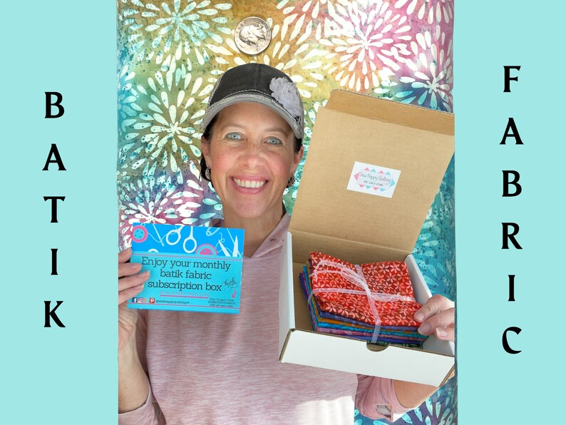 Batik Fabric Subscription Box, Fabric by the Yard, Boho Cotton Fabric