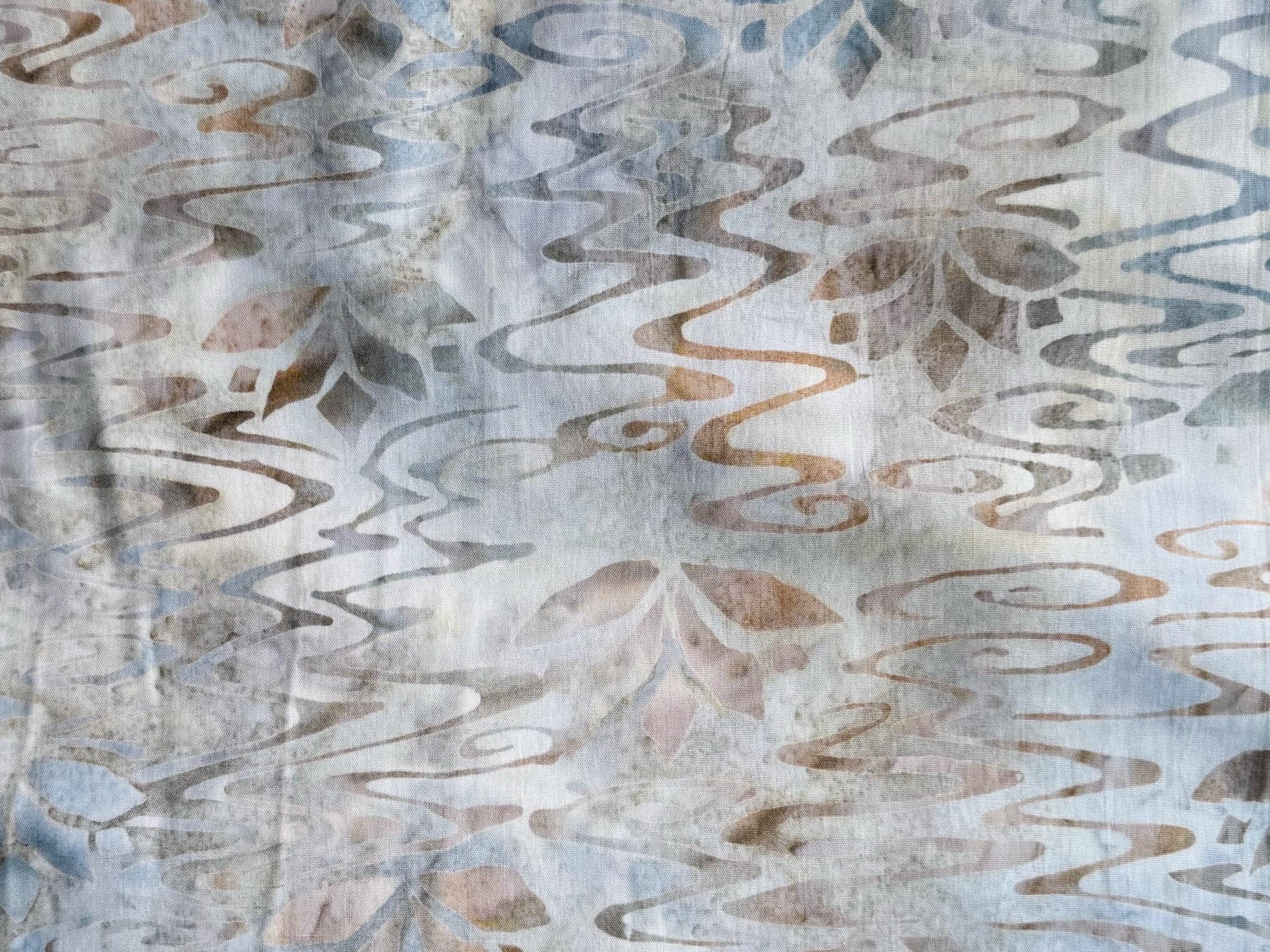 Batik Fabric By The Yard, Tie Dye Fabric Yardage for Quilting, Gift for Quilter, Brown and Gray Indonesian Batik Cotton Fabric for Sewists