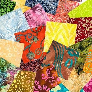 Batik Charm Squares, Fabric Charm Pack 5 Inch, Bright Charm Pack, Charm Pack for Quilting, Batik Fabric Squares, Charm Pack Fabric, Grab Bag