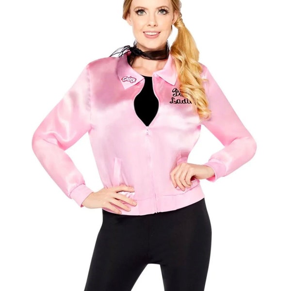 Grease Pink Ladies Jacket, Costume de déguisement pour dames, années 70, fête des années 70, Grease