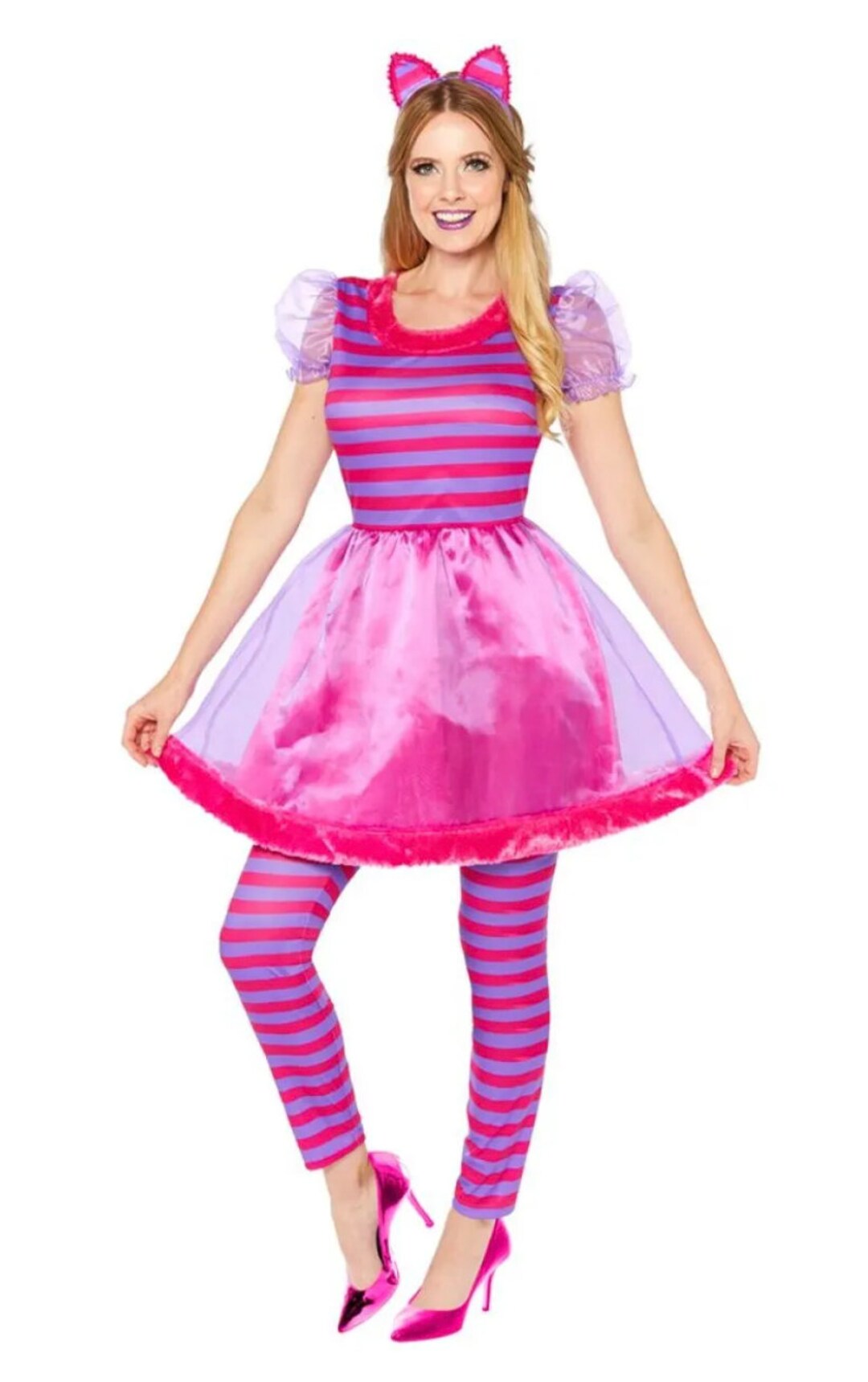 Déguisement chat du Cheshire pour femme, déguisement mignon, Alice au