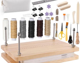 Beginner Bookbinding Kit, Bamboo Book Press, Bone Folder, Waxed Thread Supplies
