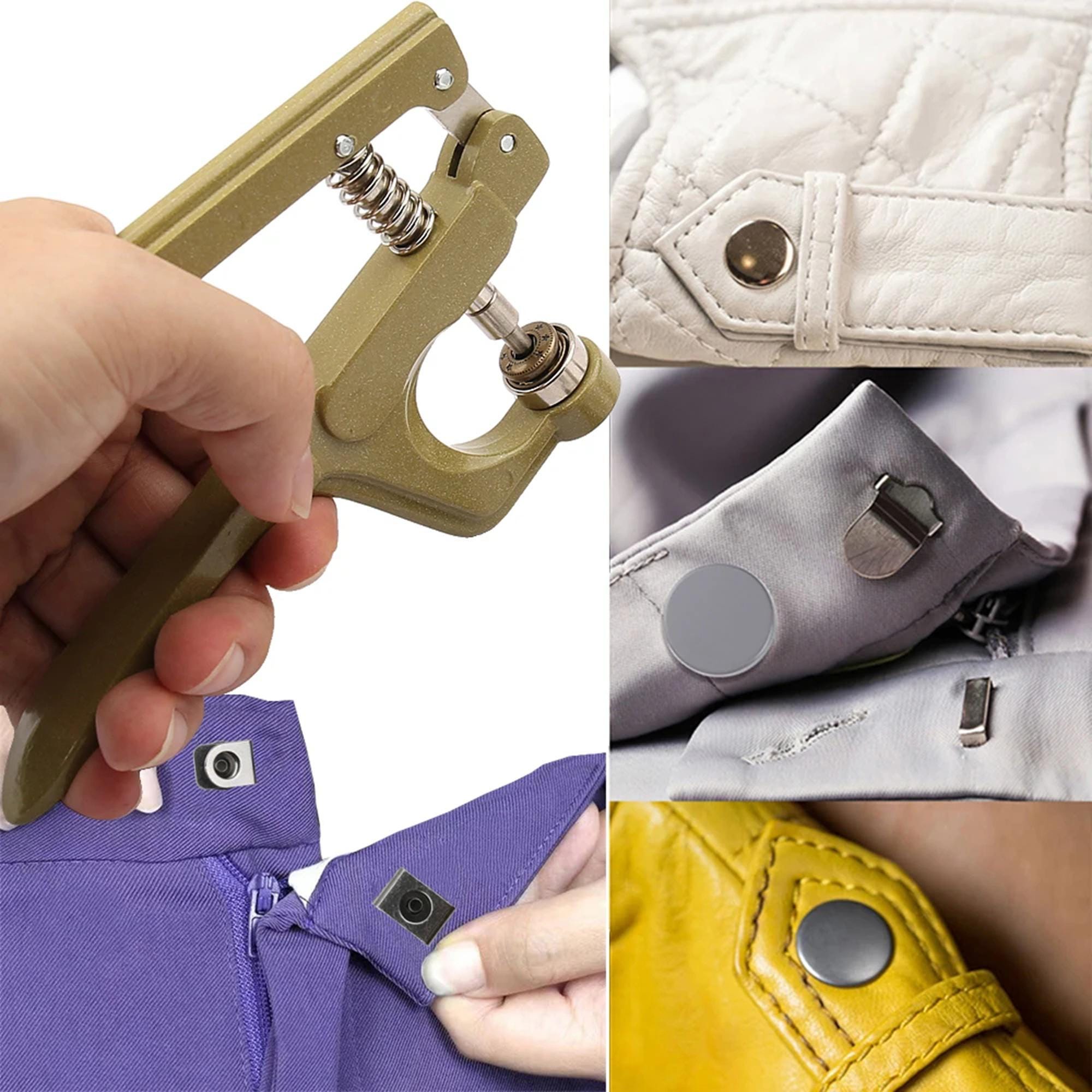 Metal Button Snapper Metal Snap Button Kit With Pliers Tool 10mm 12.5mm 15mm Stainless Steel ...