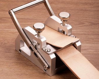 Leather Thinning Machine, Stainless Steel, Manual Skiving Splitter Tool, Adjustable Edge Scraper, Thickness Reducer Belts Bags Straps Making