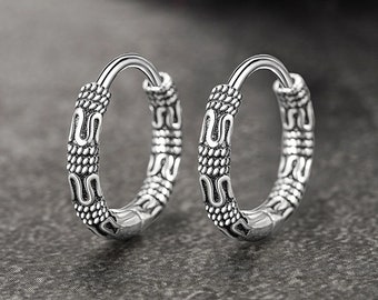 Viking Earrings Cool Huggie Hoop Earrings Stainless Steel hoop earrings-viking jewelry-men earrings-celtic earrings-gift idea women