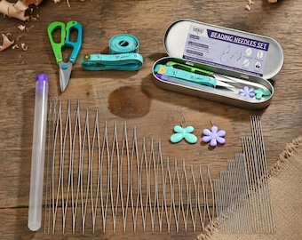 86 Pcs Beading Needles Set,6 Sizes Big Eye Seed Bead Needles,Long Straight Beading Needle,Twist Beading Needles,Flexible Needle