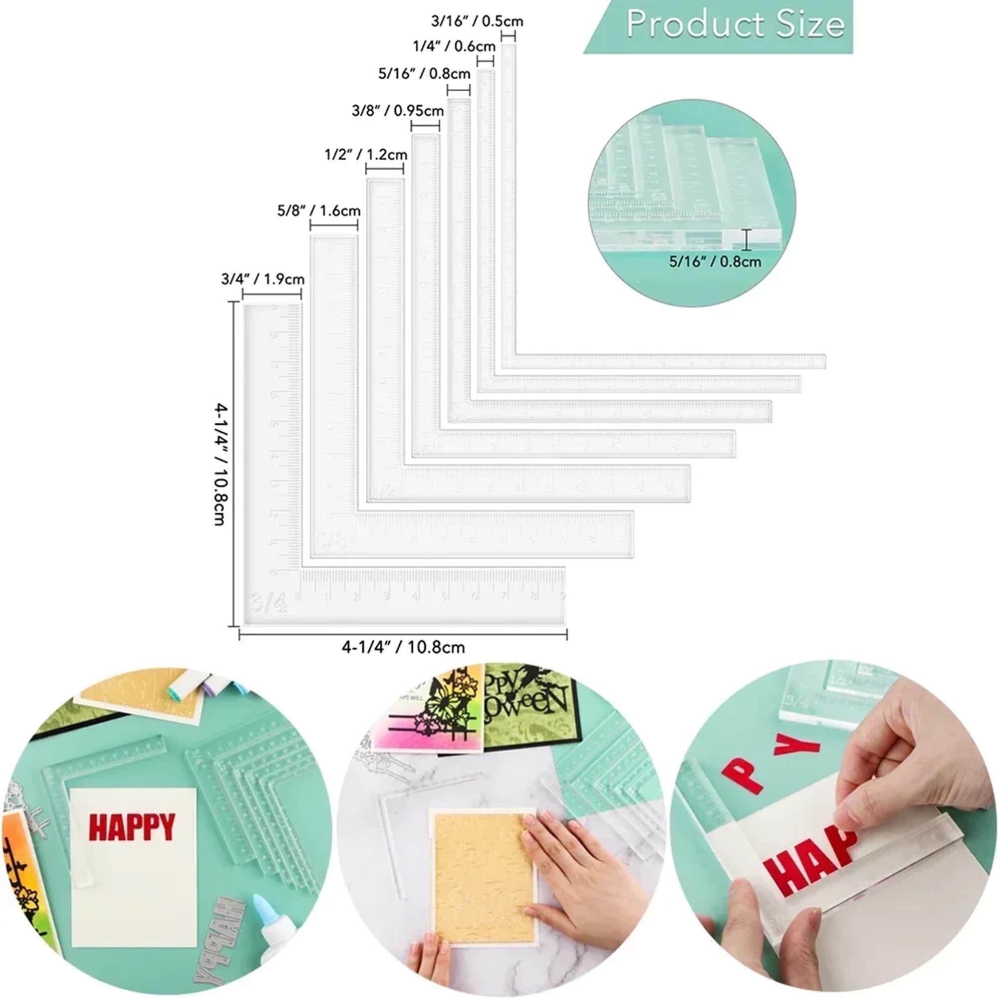 Scrapbooking Kit, 7pcs, Creative L-shape Positioning Tools, Card Corner ...