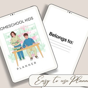 Homeschool Planner For Kids, Weekly Planner, Student Organizer, Academic Scheduler, Children&#39;s Planner, School Agenda