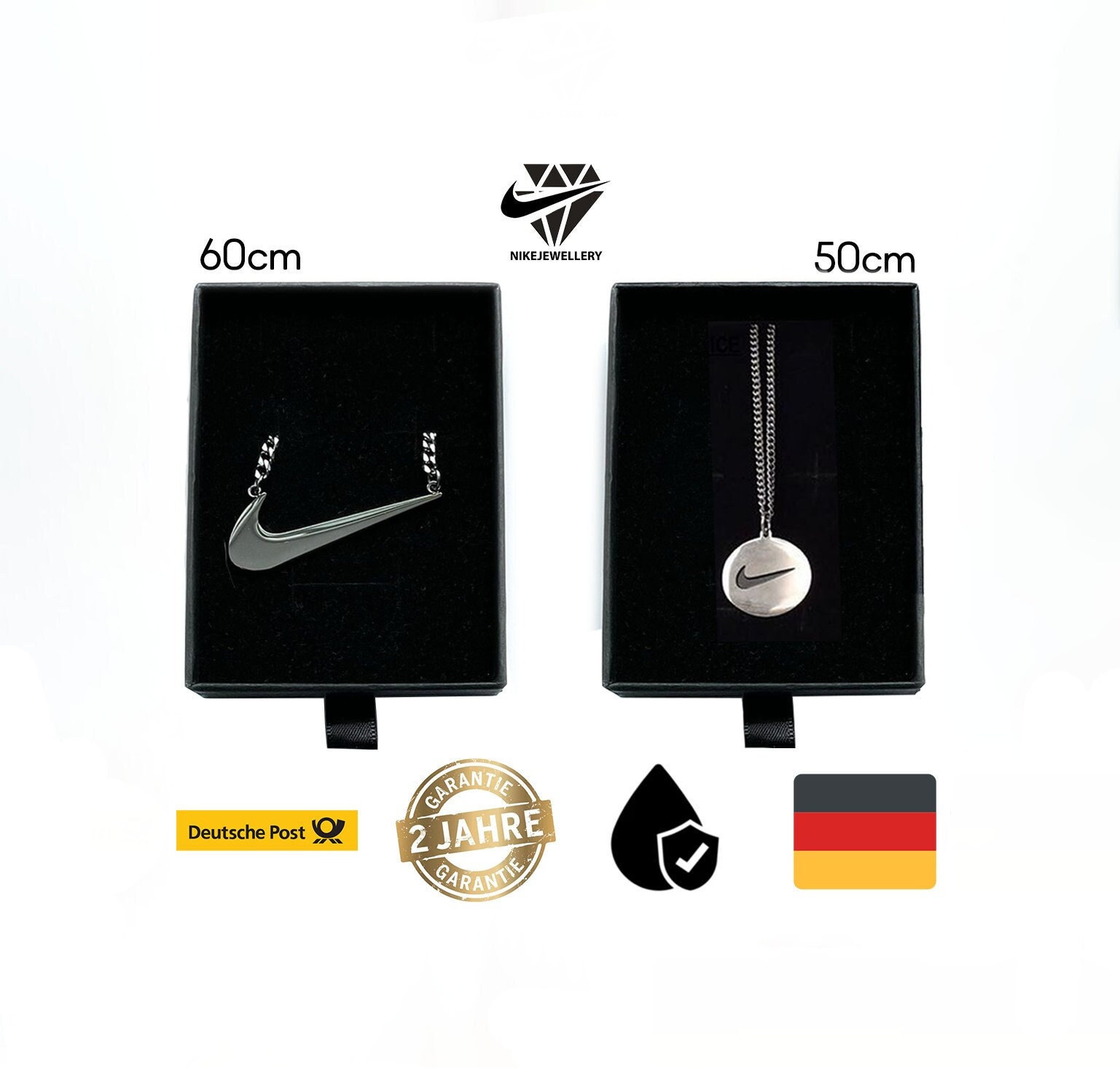 KKKKKK Nike and Smily Necklace - Silver