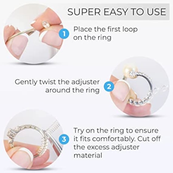 Invisible Ring Size Adjuster for Loose Rings Ring Adjuster Fit Any Rings Assorted Sizes of Ring Sizer