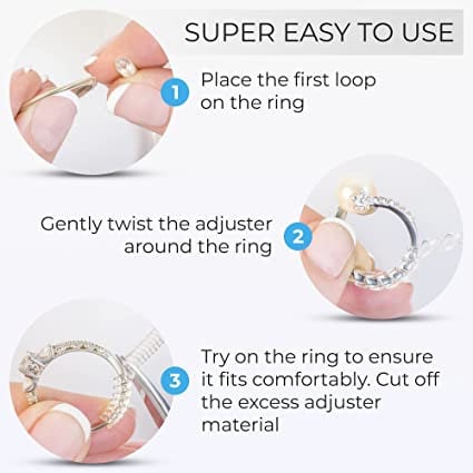 Set of 20(2mm/3mm) Size Adjuster Ring Spacer Ring Stopper Ring Size  Adjuster with Jewelry Polishing Cloth-Plastic Ring Guard Ring Adjuster  Perfect for Loose Rings : : Jewellery