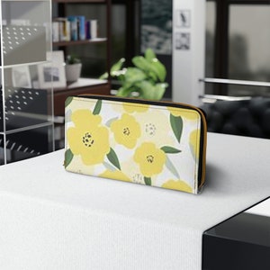 Benutzerdefinierte Gelbe Blume benutzerdefinierte Reißverschluss Geldbörse: Personalisierte Blumen Geldbörse Geschenk