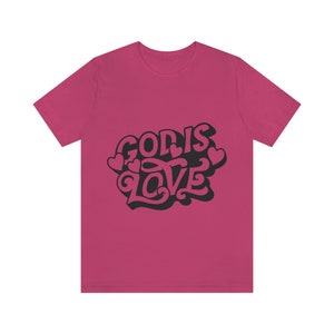 Ropa de primavera Camisa de ropa neutral personalizada Dios es amor Camiseta de manga corta unisex Jersey