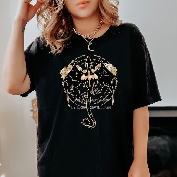 Celestial Tairn e Andarna - Quarta Ala - Rebecca Yarros - CON LICENZA UFFICIALE - Design frontale - T-shirt unisex