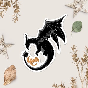 Dragontails - Tairn and Andarna - Fourth Wing - Rebecca Yarros - OFFICIALLY LICENSED - Kiss Cut Sticker