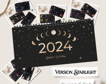 EU LISTING - Celestial Calendar 2024 - STARLIGHT - with bookish quotes