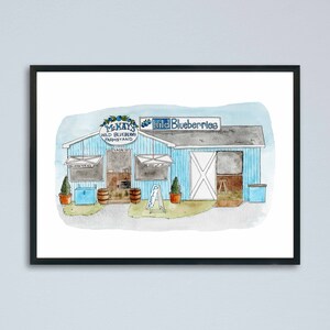 McKay&#39;s Blueberry Stand Pennfield New Brunswick Watercolour Digital Print